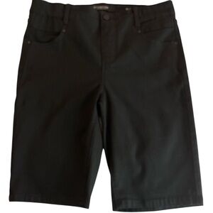 LIVERPOOL black Bermuda shorts, pull on with button.  Cruiser style.  Size 10.